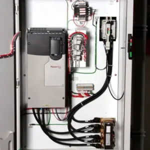 image of a large variable frequency drive panel